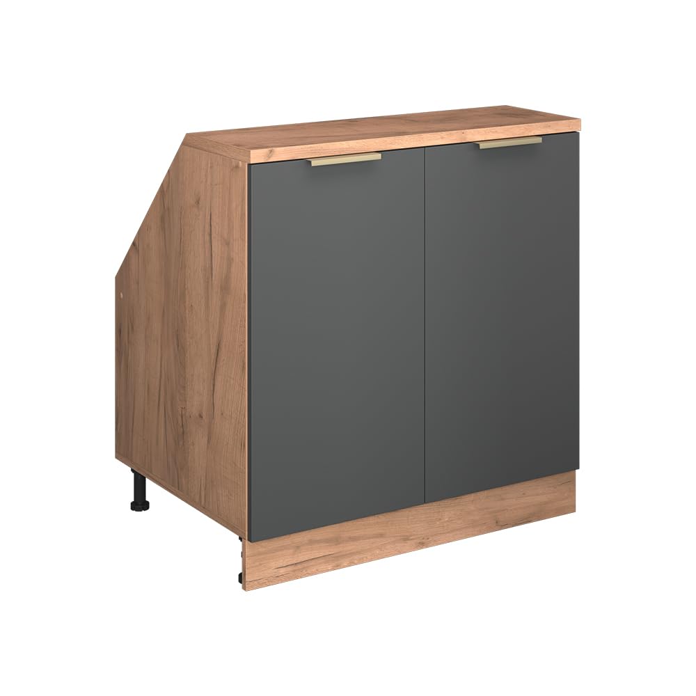 Vicco Kitchen sloped ceiling cabinet Raul, Anthracite gold, 80 cm โ image 1