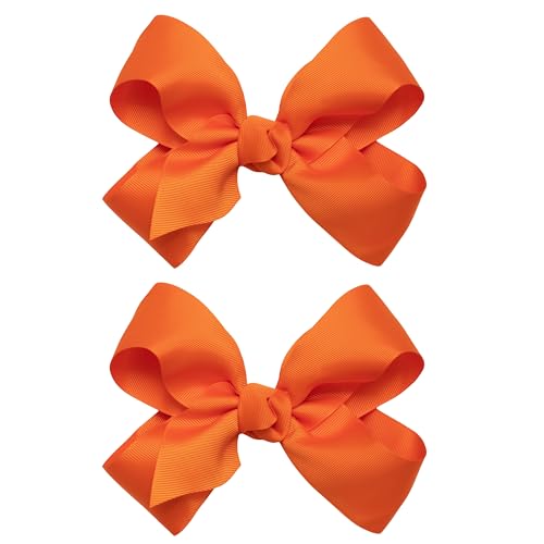 Nœuds gros-grain orange sur pinces qui tiennent enfin sur tous types de cheveux