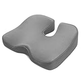 IKSTAR チェアパッド 低反発 椅子 クッション 裏面は滑り止め加工され 通気性 グレー