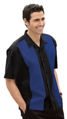 Port Authority Retro Camp Shirt (S300) Black/Royal, M