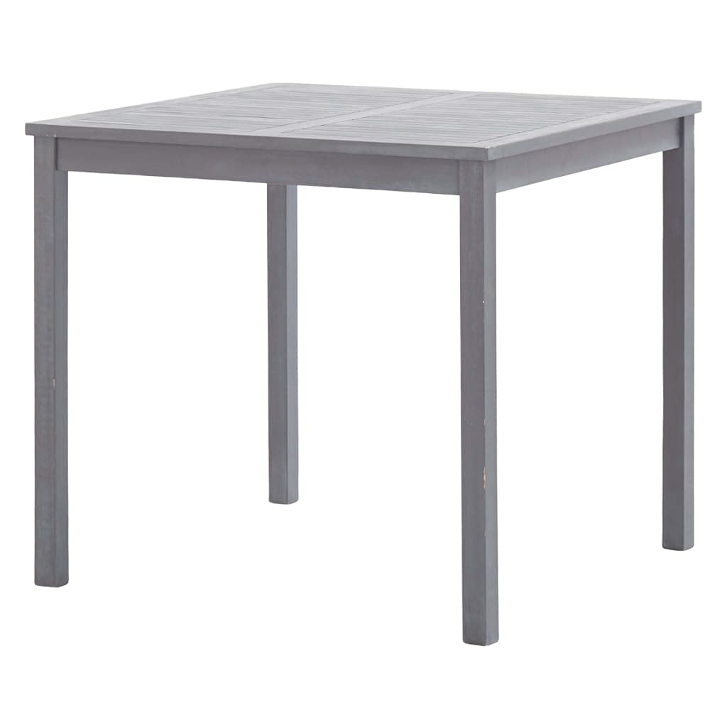 Set da pranzo da giardino in legno massello di acacia grigio con 1 tavolo da pranzo e 4 sedie pieghevoli, resistente alle intemperie e durevole, carico massimo 110 kg per seduta