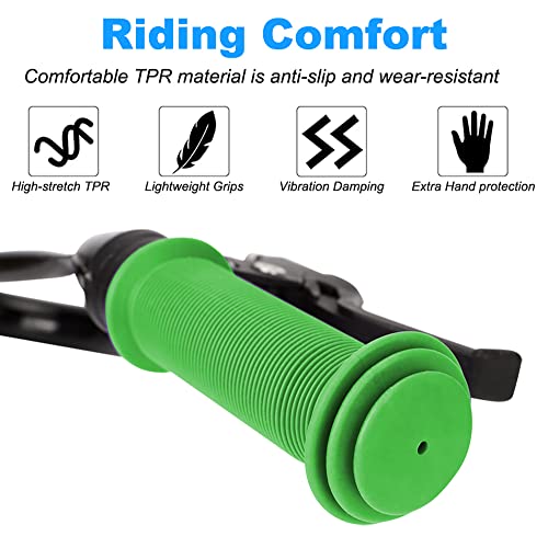 Kids Bike Grips - 105Mm Bicycle Handlebar Grips With Mushroom Pattern For Kid Bike, Kid Balance Bike, Kid Kick Scooter (Green) #TOP1