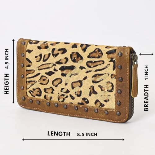 Hantooled Everyday Western Style Cowhide Grain Leather Bifold Wallet for Women-Multi Credit Card Slots - Zip Around Wristlet Clutch Wallet valentines day gifts4