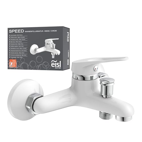 EISL SPEED NI023SCR-W, rubinetto vasca da bagno, miscelatore vasca da bagno, rubinetto doccia miscelatore, per la vasca da bagno, cromo/bianco