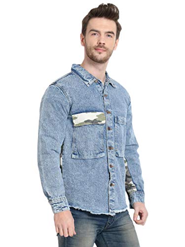 Image of KOTTY Men Denim Full Sleeve Regular Winter Jacket