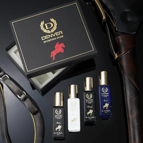 Image of DENVER Sporting Club Gift Set for Men - Rider, Victor, Champ, Goal - 20ML Each | Long Lasting Luxury Perfume EDP