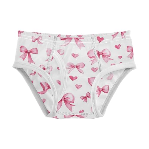 Wusikd Watercolor Pink Bows Boys' Underwear Cotton Hearts Boys Briefs Soft Toddler Underwear 2T