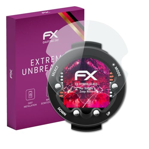 atFoliX Lámina Protectora de plástico Cristal compatible con Suunto Zoop Novo Película Vidrio, 9H Hybrid-Glass FX Protector Pantalla Vidrio templado de plástico
