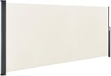 Juskys Store latéral 160 x 500 cm Extensible et Opaque, Brise-Vue pour Balcon, terrasse et Jardin, Auvent latéral avec Support Mural, Protection Solaire en Acier & Tissu Impermeable - Beige - 4