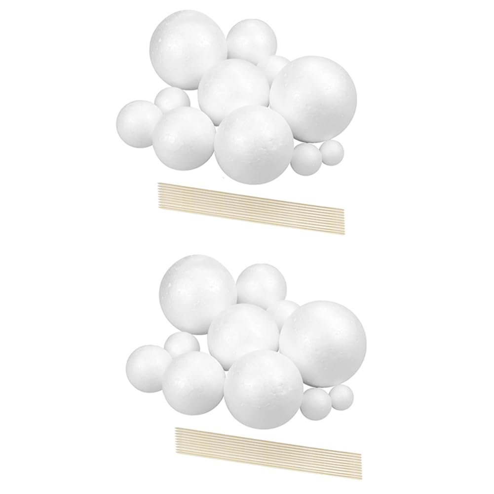 yksiahfi Solar System Project Kit, Planet Model Crafts 28 Mixed Sized Polystyrene Spheres Balls for School Science Projects