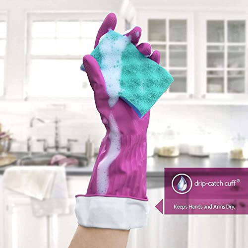 Image of Playtex Living Reuseable Rubber Cleaning Gloves, Premium Protection (Large, Pairs - 2) Color may vary