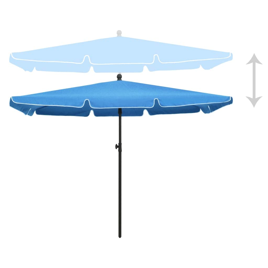 Sombrilla rectangular 210 x 140 cm, sombrilla para balcón plegable con mástil de acero, sombrilla estable para terraza y jardín, sombrilla de jardín regulable en altura con 4 costillas, azul