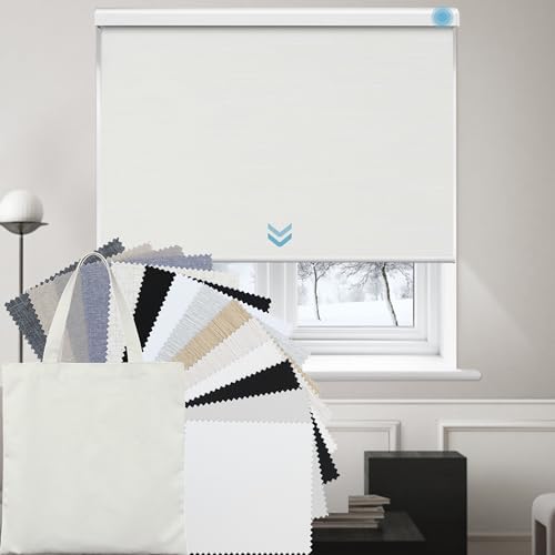 Roller Shade 100% Blackout Fabric Samples Shade Blind for Window Cordless Free Stop Blind Customized Size (Fabric Swatches)