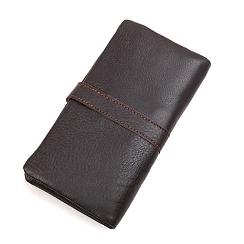 SCPP Cartera de Cuero auténtico Delgada Vintage Cover