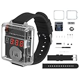DIY Uhr Löt Bausatz mit 4-stelliger LED Anzeige, BANRIA Lötprojekte mit transparentem Gehäuse und Mikrocontroller-Steuerung, STEM Lernkit für Schüler Studenten Weihnachten Geschenk(Schwarz)