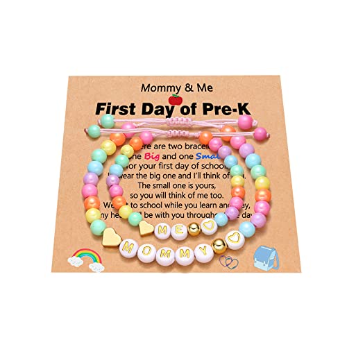 UNGENT THEM First Day of School Bracelet Back to School Mommy and Me Mother Daughter Bracelets - Main Image