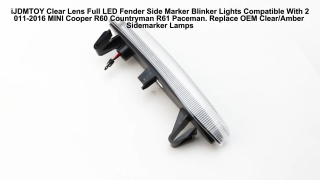 LED Front Fender Side Marker Light Amber Error Free Turn Signal Lamp Compatible With Mini Cooper R60 Countryman R61 Paceman (Clear Lens), Side Marker Assemblies - Canada - View #3
