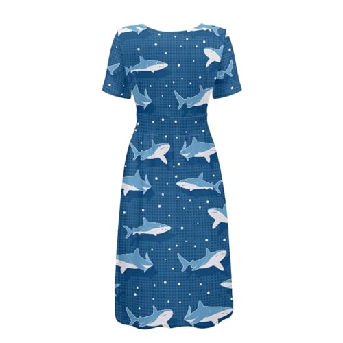 Image of Women's Summer Formal Dresses Short Sleeve Wrap V Neck Dresses Bridesmaid Wedding Guest Dress with Pockets