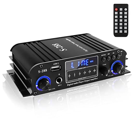Etlephe Amplificador Audio HiFi Estéreo Bluetooth 5.0, 2000W, 4 Canales, FM Radio Portátil, SD Card/USB Input, Para El Hogar o Coche 50W x4