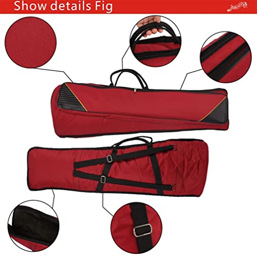 Generic Trombone Bag Gigbag Oxford Waterproof Alto Tenor Trombone Backpack With Adjustable Shoulder Strap Padded Trombone Carrying Bag Soft Case (Red) #TOP4