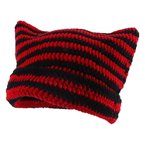 SOLIDEE Women's Knitted Beanie Hat Cat Ear Winter Warm Elastic Knitted Ski Hat for Girls Adults, 8# Cover