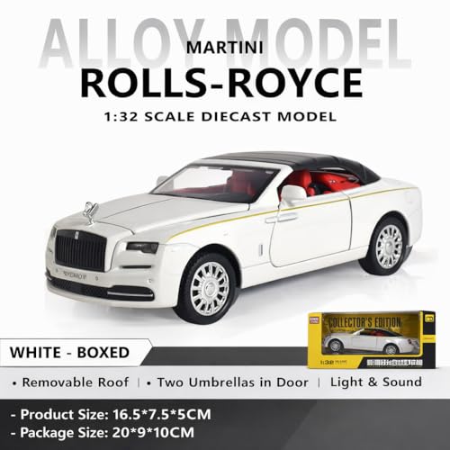 Image of Invite 1:32 Scale Rolls‑Royce Dawn | Alloy Metal Pull Back Toy Car with Light & Sound | Openable Doors, Bonnet & Trunk | Removable Roof | Collector & Cake Decoration Toy [Colors as Per Stock]