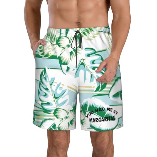 You Had Me at Margaritas Mens Swim Trunks Quick Dry Board Shorts,Breathable Fit Hawaii Beach Short Bathing Suits,