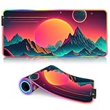 Alimenté par USB : le grand tapis de souris est alimenté par l'interface USB, les utilisateurs n'ont besoin que de le connecter au port USB d'un ordinateur ou d'un autre appareil pour activer l'effet d'éclairage LED, aucune batterie ou source d'alimentation supplémentaire n'est requise.