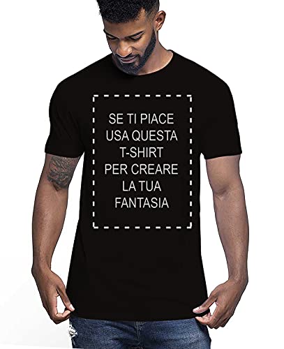 Crea tu camiseta con tu fantasía 100% algodón peinado. Negro XXL