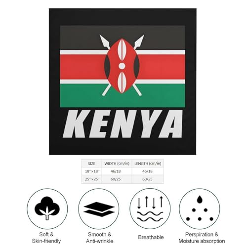 Kenyan Flag Kenya Square Kerchief Silk-Like Scarf Printed Bandanas Soft Face Mask Handkerchiefs Party Favor2