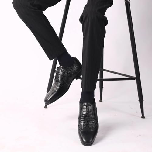 YZABEL Men's Leather Lace Up Platform Work Oxfords Casual Business Oxford Leather Shoes Casual Tuxedo Leather Shoes3