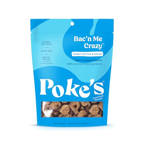 Poke's Bac'n Me Crazy Dog Treats, Soft & Chewy, Bacon & Peanut Bu...
