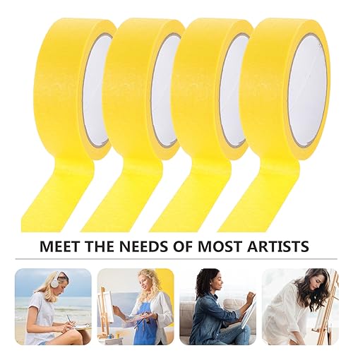 Image of Baluue 4rolls Masking Tape for Painting DIY Crafts Home Projects Surface Protection for Walls