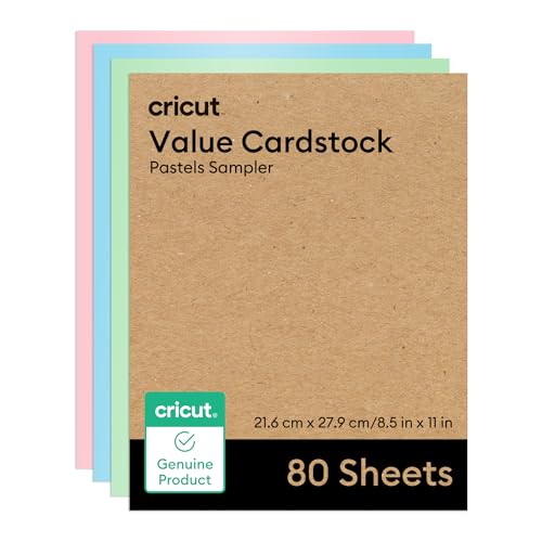 Cricut® Value Cardstock, Pastels Sampler - 8.5 in x 11 in (80 ct)