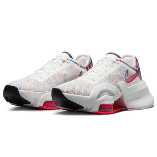 Nike Air Zoom SuperRep 3 Women's HIIT Class Shoes (Summit White/Blackened Blue/Bright Crimson/Hyper Pink, US Footwear Size System, Adult, Women, Numeric, Medium, 10)