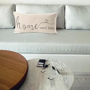 MFGNEH Home Sweet Home Quotes Farmhouse Pillow Covers 12×20 InchHome Decorative Throw Pillow Case Cushion CoverHome GiftsHousewarming Gift