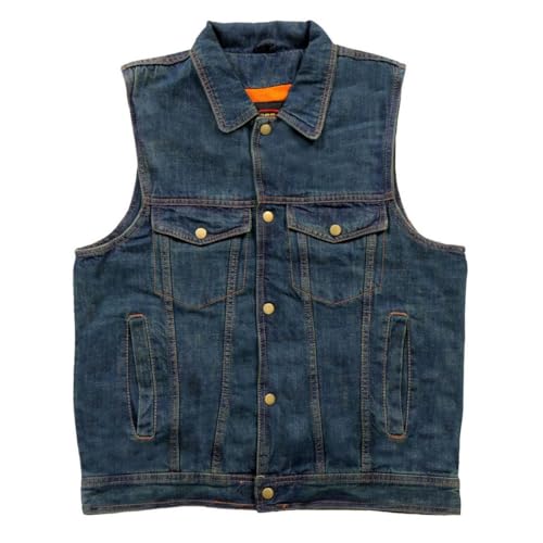 Hot Leathers Men’s Blue Premium Heavyweight Denim Conceal & Carry Motorcycle Vest by Hot Leathers - Used condition - Image 8