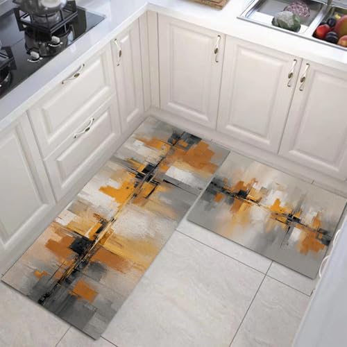 Tapis de cuisine antidérapant lot de 2 fini les glissades ambre 40x120 - 5