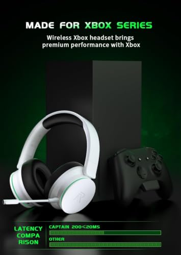 Image of Wireless Gaming Headset for Xbox Series X|S, Xbox One, PS5, PS4-Blackwhite | Rotatable Earmuffs, 3D Surround Sound, Noise Canceling Microphones for Xbox Series X|S, Xbox One, Sega Gear, Mac
