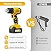 FULLYEA Cordless Heat Gun, Max 1022°F (550°C), Lightweight Hot Air Gun with 5 Nozzles & 2x4.0Ah Batteries, Portable Heat Gun Kit for Shrink Tubing, PVC Wrap, DIY Crafts (Yellow)