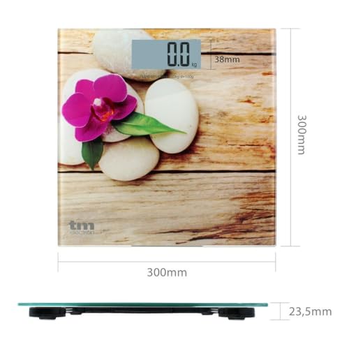 Tm Electron TMPBS014 Bilancia Da Bagno Zen In Vetro, Colore Legno - 161 Gr - 3