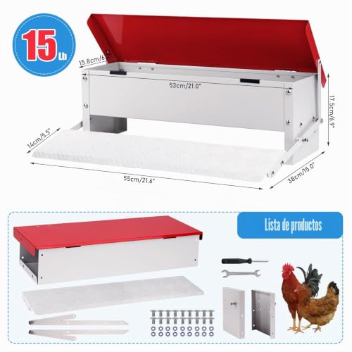 Alimentador para pollos patos y gansos resistente a la intemperie 5