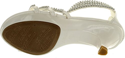 Fabulous Angel-37K Little Girls Bling Rhinestone Platform Dress Heels Sandals,White,134