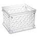 Sterilite Mini Crate, Stackable Plastic Storage Bin with Handles, Organize Home, Garage, Office, School, Dorm Room, Clear, 12-Pack