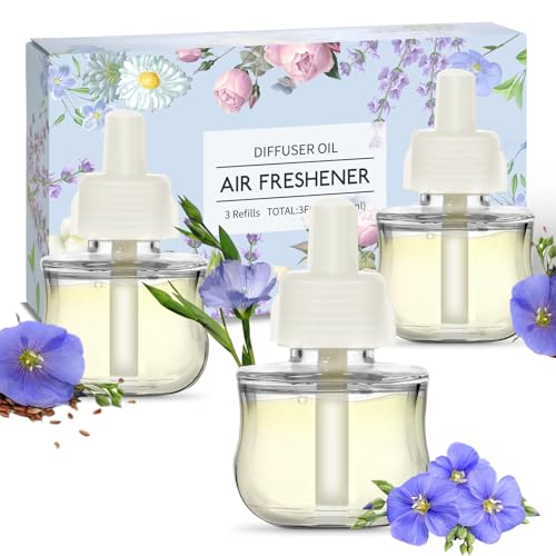 SCENTORINI Recambios Ambientadores, 3X29ML Recambios de Fragancias de Lino, Aptos para Difusor Ambientador Eléctrico Airwick, Recambios de Fragancia para Habitación, Baño
