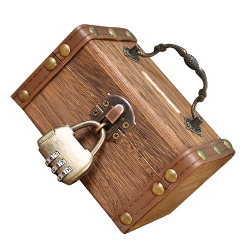 BESTonZON 1set Pirate Treasure Chest Lockable Box Retro Jewelry Storage Case for Boys and Girls for Savings Halloween Parties and Treasure Hunts Sturdy Design for Safe Storage