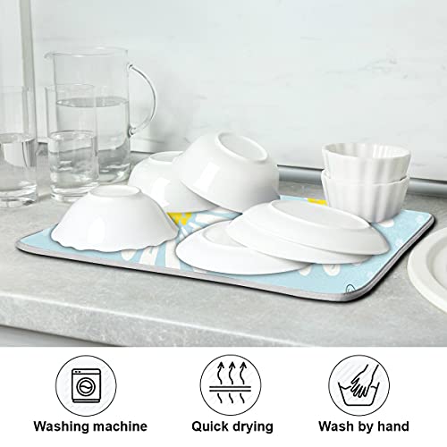 Vvfelixl G60257605P523C558S1114 Dish Drying Mat Bee And Flowers Dish Mat Microfiber Drying Mat thumb #6