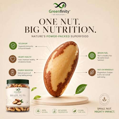 Image of GreenFinity Brazil Nuts 100g | Premium Whole Brazil Nuts | Nutritious Dry Fruit for Snacking, Breakfast & Everyday Use
