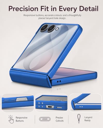 Image of STORMTAL for Samsung Galaxy Z Flip 8 Case, Hinge Protection, Built-in Screen Protector, Wireless Charging, Shockproof, Slim Rugged Phone Protective Case for Galaxy Z Flip 8 Blue