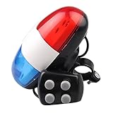 électronique de Corne électronique Lumière de vélo électronique avec 4 tonalités Sirène de Police Forte de Bicyclette à vélo